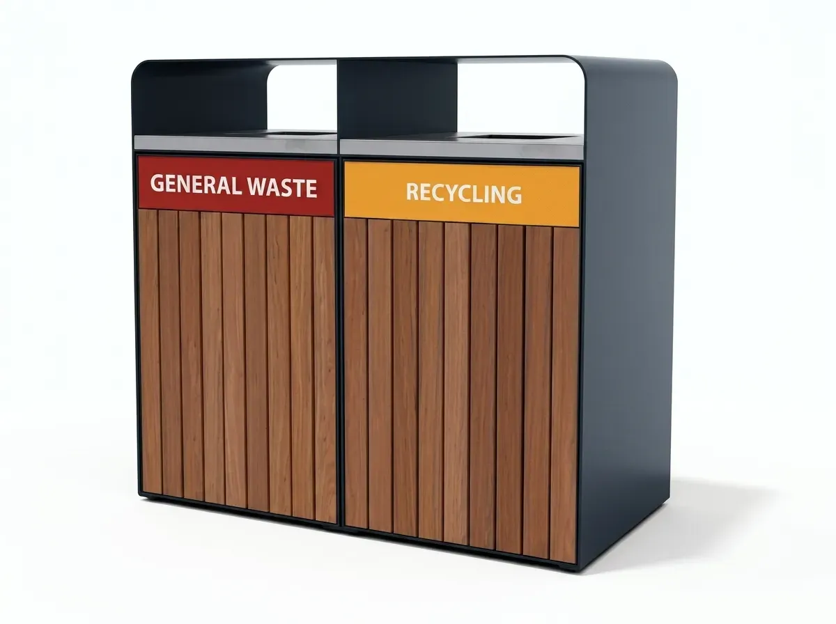 ULDB-33 - Outdoor Litter & Recycling Bin